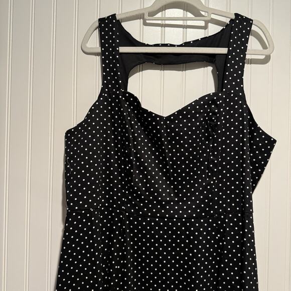 Torrid Black Polka Dot Rockabilly Retro Dress Fit Flare NEW Size 18 - Picture 2 of 7
